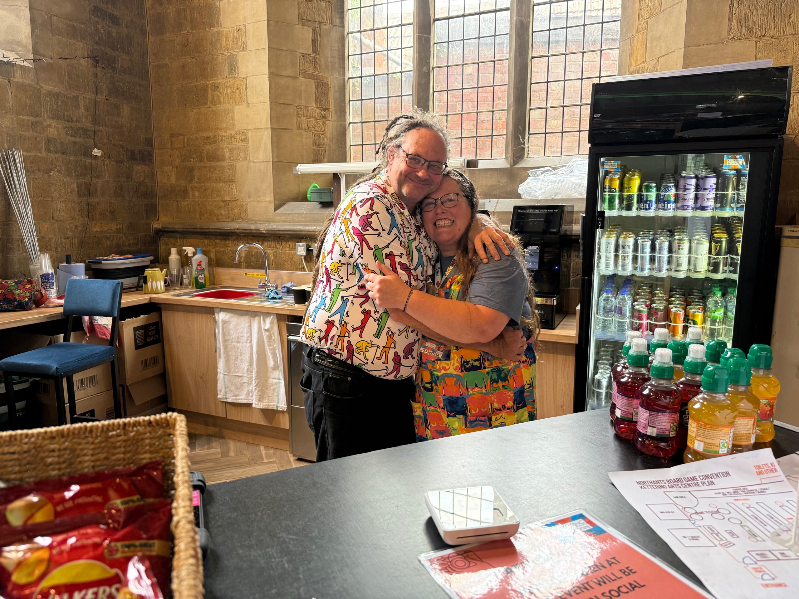 Kettering Arts Centre Volunteers Ed Haynes and Beckie Setchfield